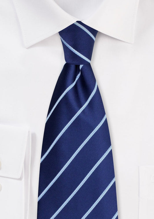 Navy Tie w/ Thin Lt. Blue Stripes
