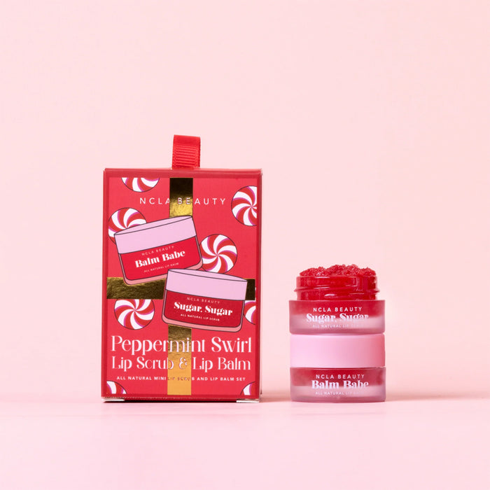 NCLA Beauty Peppermint Swirl Mini Ornament Lip Care Duo - rinkinys lūpoms