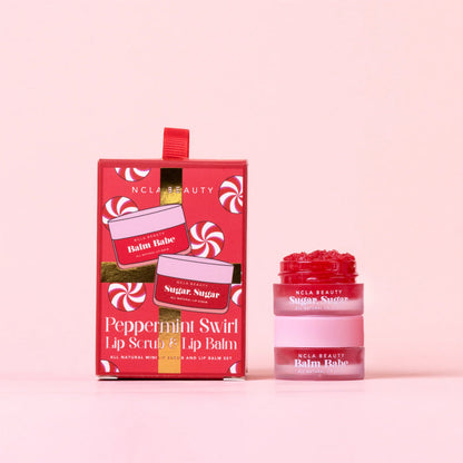 NCLA Beauty Peppermint Swirl Mini Ornament Lip Care Duo - rinkinys lūpoms