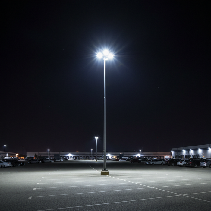 Neelux 200W LED flood light illuminating stadium at night