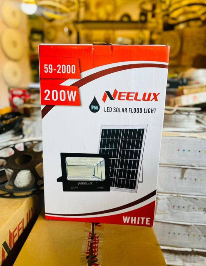 Neelux 200W LED Solar Flood Light IP66 - White Light (Model 59-2000)