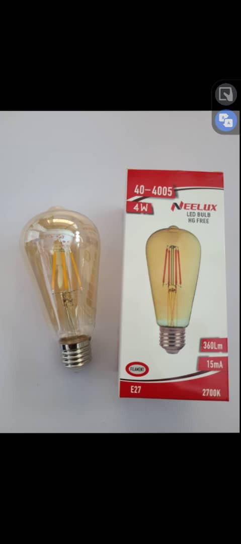 Neelux 4W ST64 Edison LED Filament Bulb E27 - Warm White 2700K