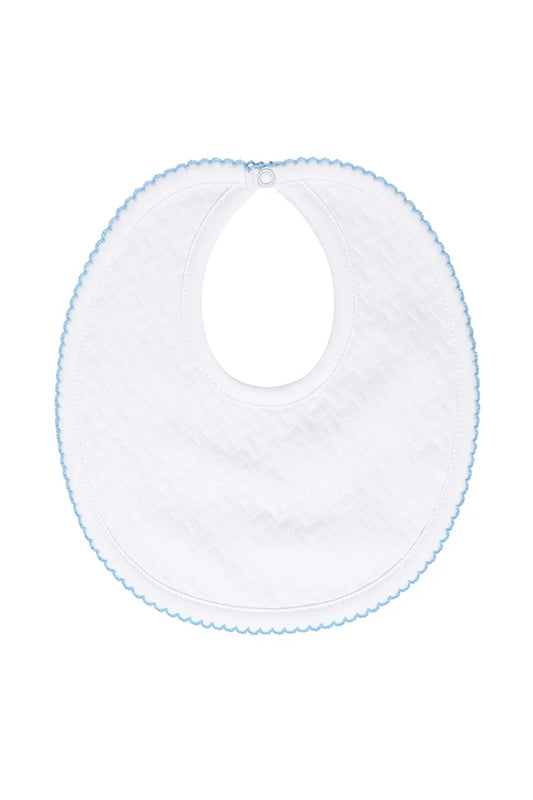 Nella Pima Basket Weave Bib-Blue Trim