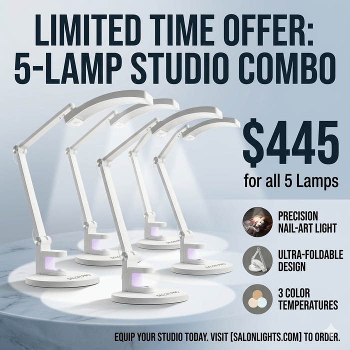 NEW 2026 Upgraded – Professional 3-Mode Manicure Table Lamp for Nail Technician