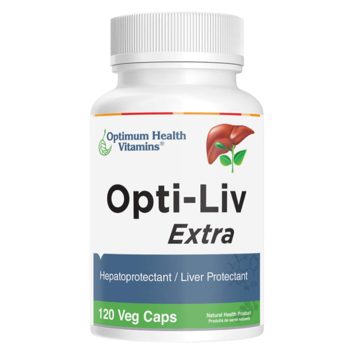 Bottle of Optimum Health Vitamins Opti-Liv Extra 120 Veg Caps