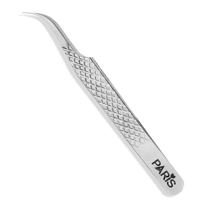 PLA P6 Ultimate Volume Tweezers (front view of Diamond Cut tweezer)