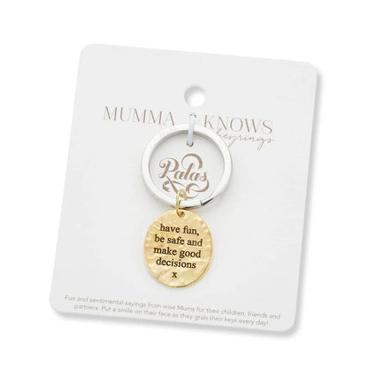 Palas Good Decisions Charm Keyring