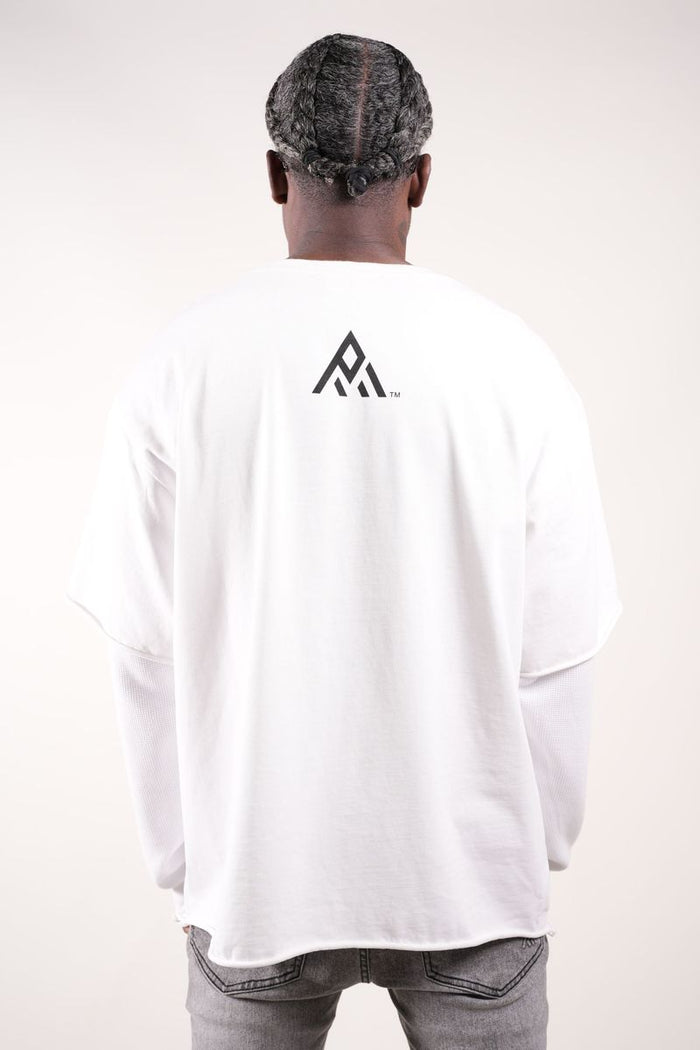 Paper Money "247" Rhinestones White Layered Long Sleeve