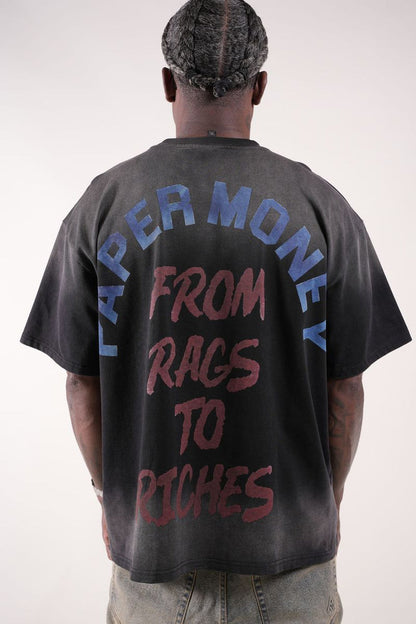 Paper Money "For The Dogs" Rhinestones Black Tee