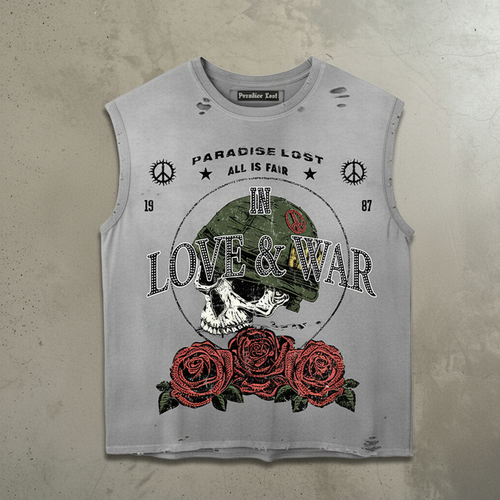Paradise Lost "Love is A Battlefield" Grey Cutoff Tee