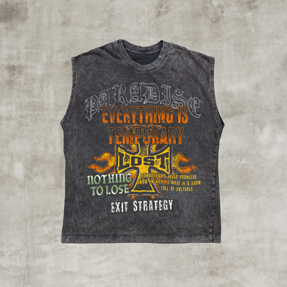 Paradise Lost "Temporary" Charcoal Muscle Tee