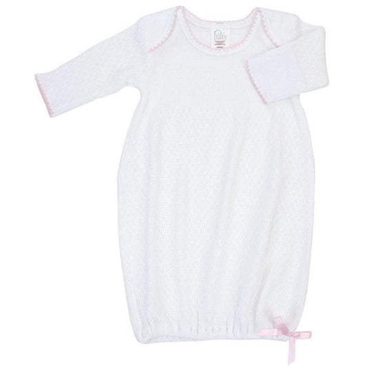 Paty Inc White/Pink Lap Shoulder Gown