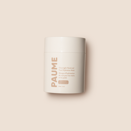PAUME Overnight Hand & Foot Hydration Mask in jar and refill, showing the beauty skincare product with cream inside
