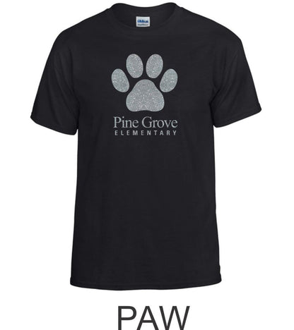 PGE Black Basic Tee- 4 Designs- Matte or Glitter