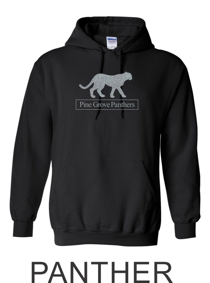 PGE Black Hooded Sweatshirt- 4 Designs- Matte and Glitter