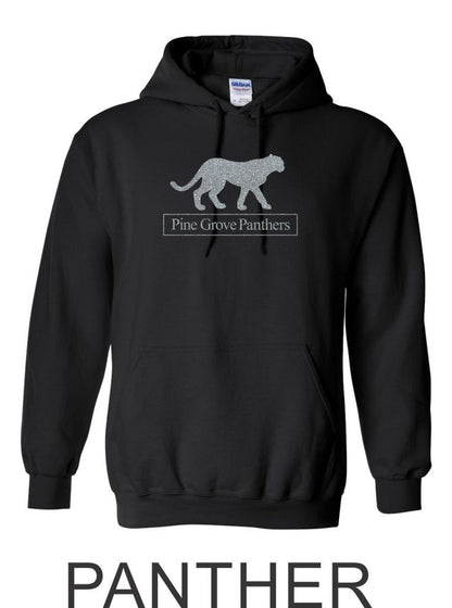 PGE Black Hooded Sweatshirt- 4 Designs- Matte and Glitter