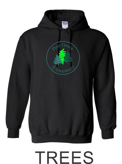 PGE Black Hooded Sweatshirt- 4 Designs- Matte and Glitter