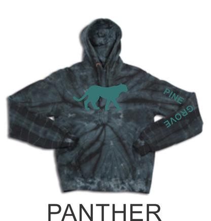 PGE Black Tie Dye Hoodie- 3 Designs- Matte or Glitter
