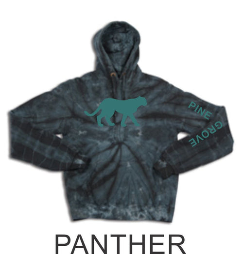 PGE Black Tie Dye Hoodie- 3 Designs- Matte or Glitter