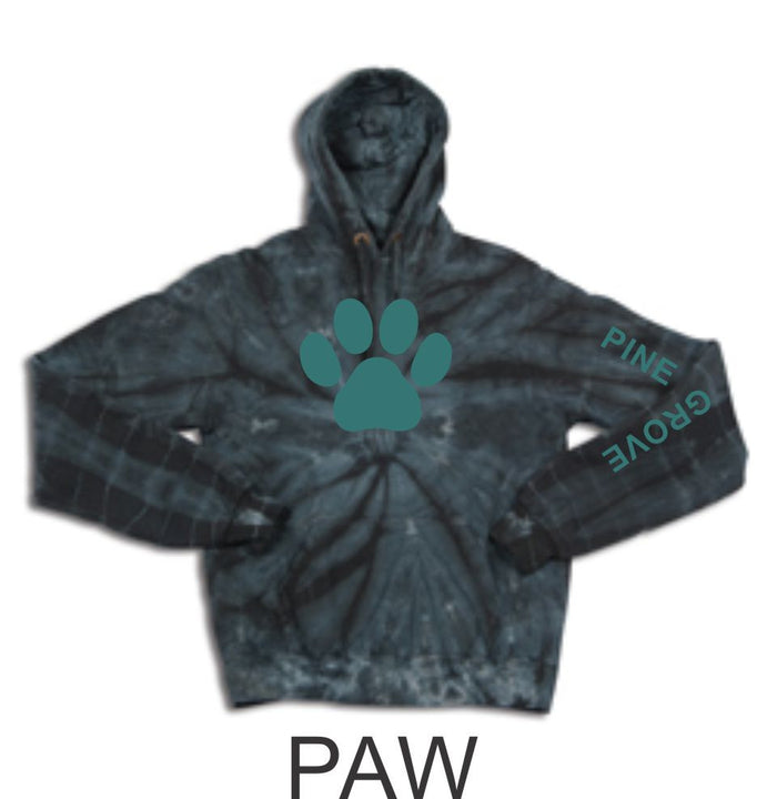 PGE Black Tie Dye Hoodie- 3 Designs- Matte or Glitter