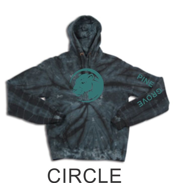 PGE Black Tie Dye Hoodie- 3 Designs- Matte or Glitter