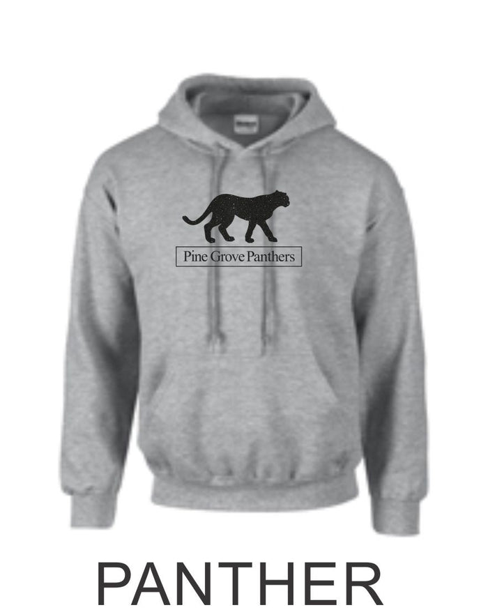 PGE Grey Hooded Sweatshirt- 4 Designs- Matte and Glitter