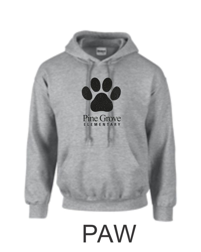 PGE Grey Hooded Sweatshirt- 4 Designs- Matte and Glitter