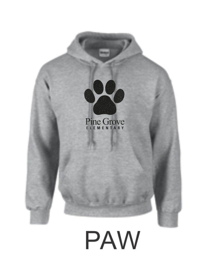 PGE Grey Hooded Sweatshirt- 4 Designs- Matte and Glitter