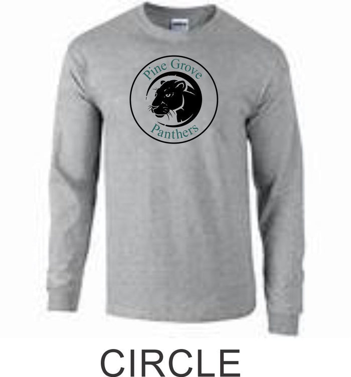 PGE Grey Long Sleeve Tee- 4 Designs- Matte or Glitter