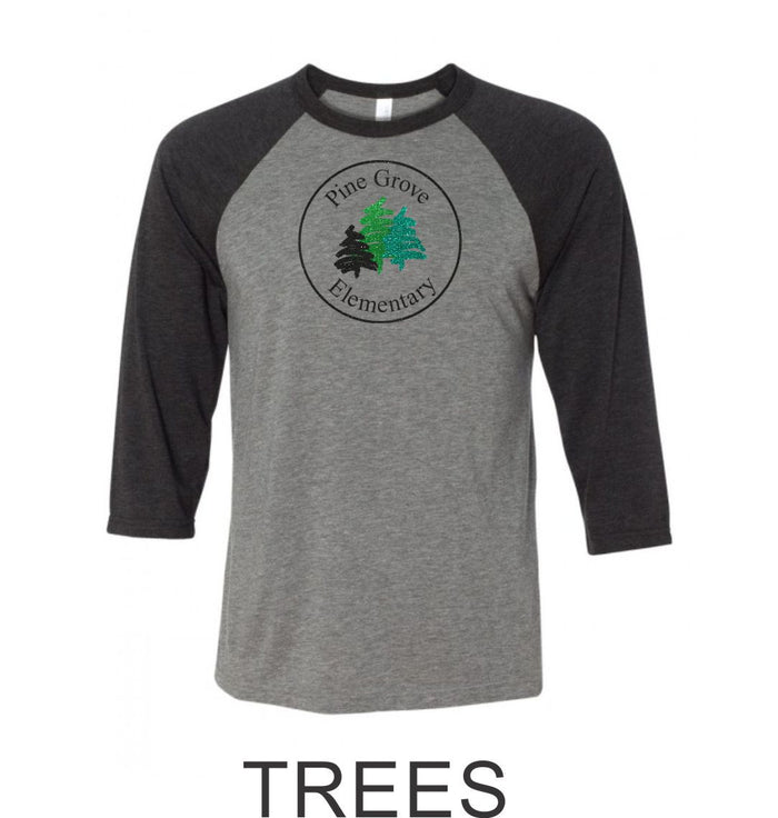PGE Grover Design Raglan T-Shirt- 4 Designs- Matte or Glitter