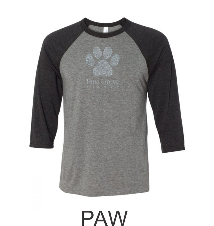 PGE Grover Design Raglan T-Shirt- 4 Designs- Matte or Glitter