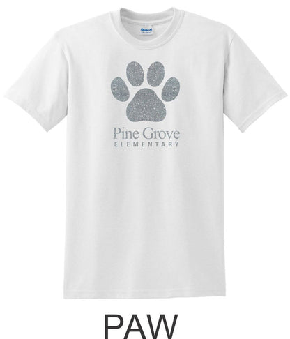 PGE White Basic Tee- 4 Designs- Matte or Glitter