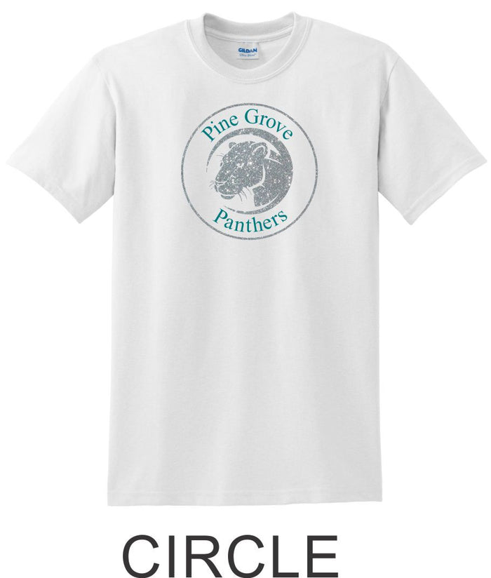 PGE White Basic Tee- 4 Designs- Matte or Glitter