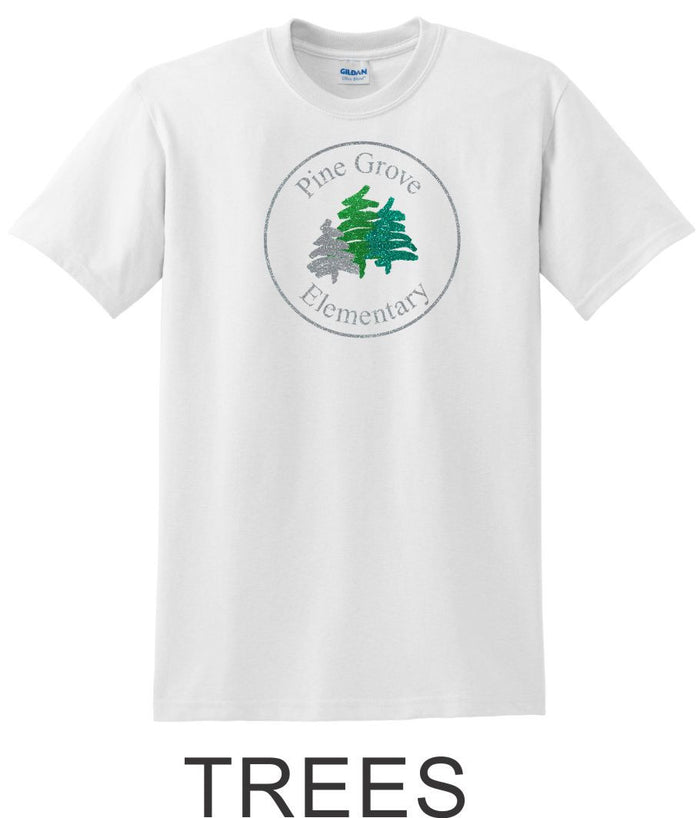 PGE White Basic Tee- 4 Designs- Matte or Glitter