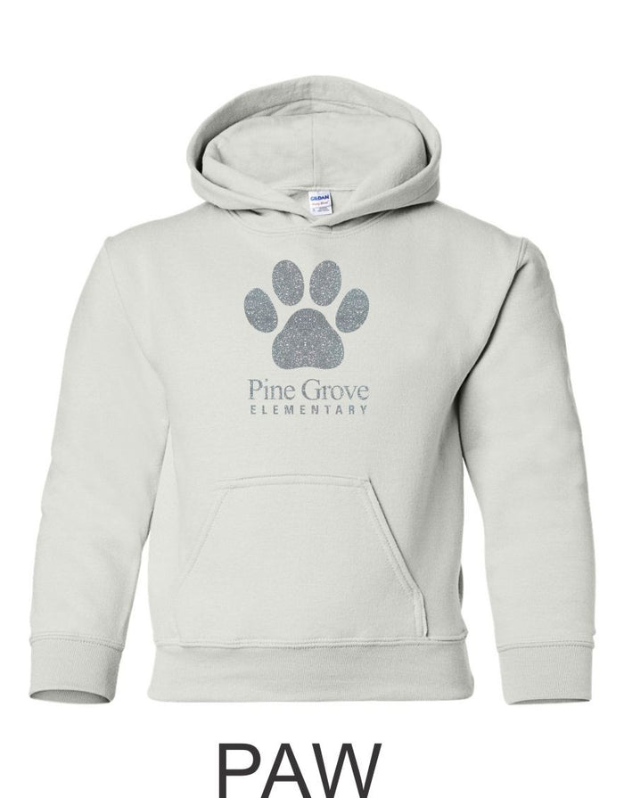 PGE White Hooded Sweatshirt- 4 Designs- Matte and Glitter