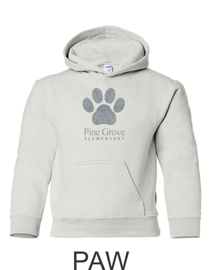 PGE White Hooded Sweatshirt- 4 Designs- Matte and Glitter