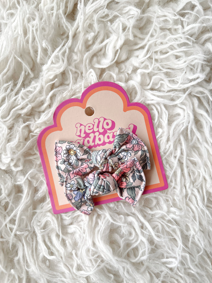 Pigtail Clip Set - Tan Bloom