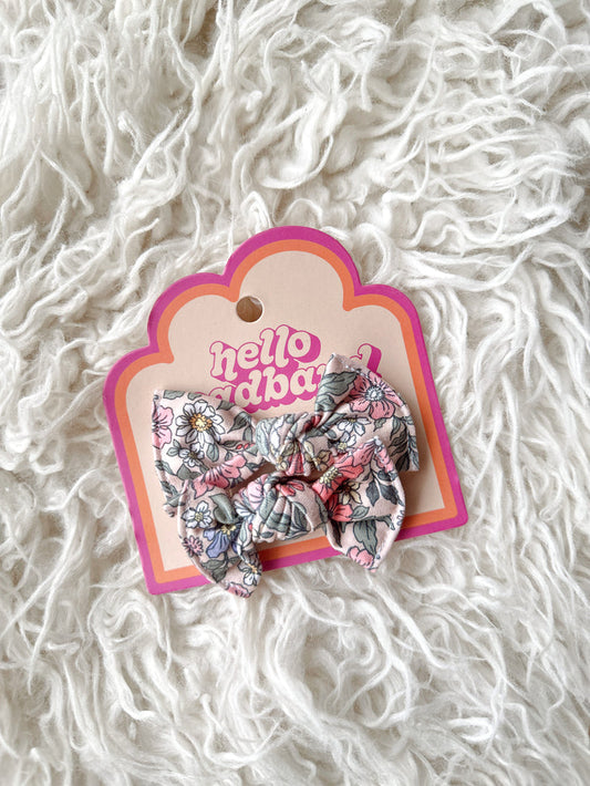 Pigtail Clip Set - Tan Bloom