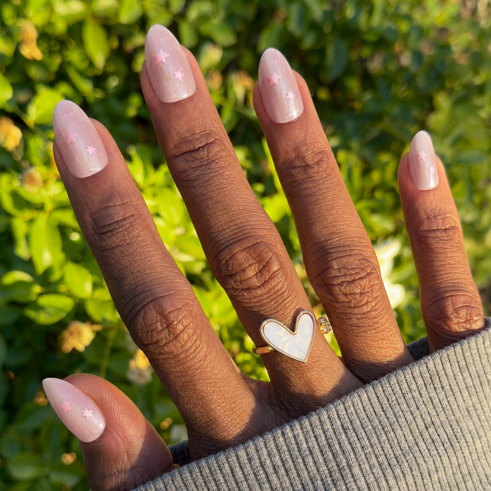 Pink Starburst - Press-On | Medium | Almond