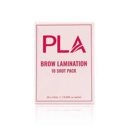 PLA's Brow Lamination Line: Brow Lamination 10 Shot Pack, (front view of the box)