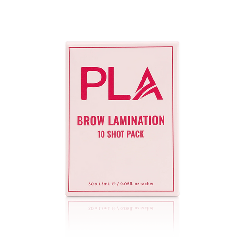 PLA's Brow Lamination Line: Brow Lamination 10 Shot Pack, (front view of the box)