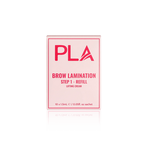 PLA's Brow Lamination Line: Brow Lamination Step 1 Refill Pack, (front view of the box)