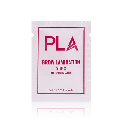 PLA's Brow Lamination Line: Brow Lamination Step 2 Sachet, (front view of the sachet)
