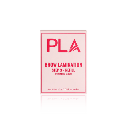 PLA's Brow Lamination Line: Brow Lamination Step 3 Refill Pack, (front view of the box)