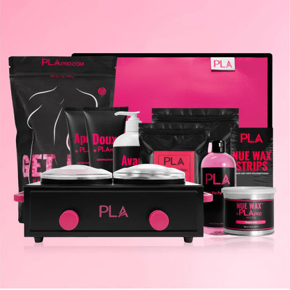 PLA wax product line on a pink background