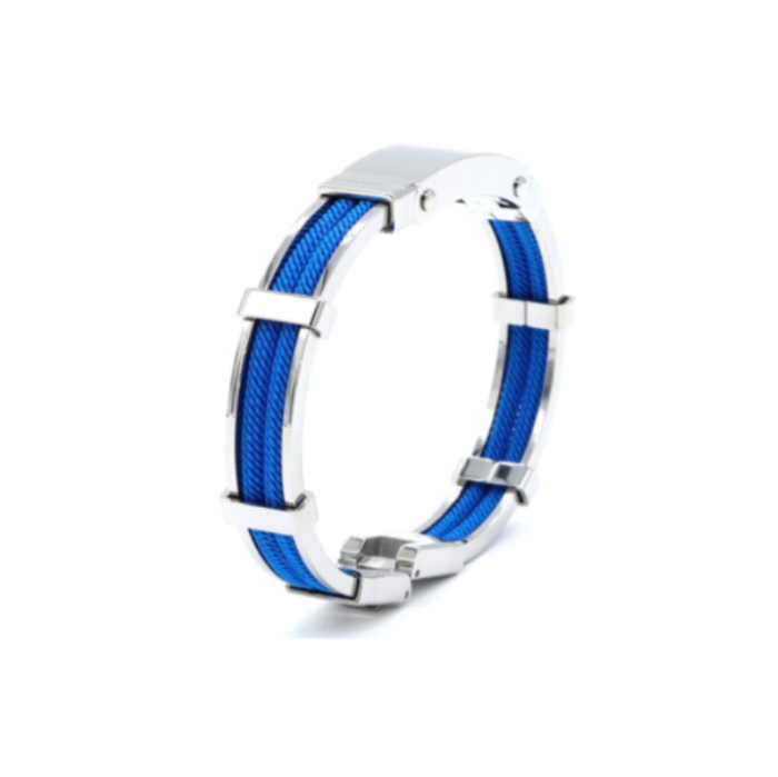 Polished Stainless Steel Bracelet and double Rope