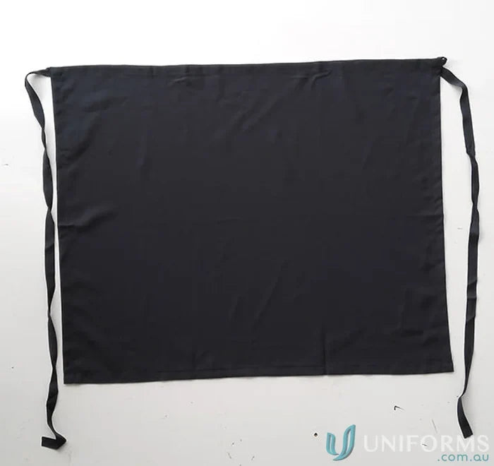 Bocini WA0654 Polyester Drill Three Quarter Apron Without Pocket in Black