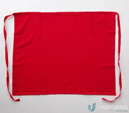 Bocini WA0654 Polyester Drill Three Quarter Apron Without Pocket in Red