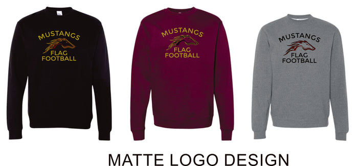 Pondo Flag Football Crewneck Sweatshirt-Matte and Glitter Designs