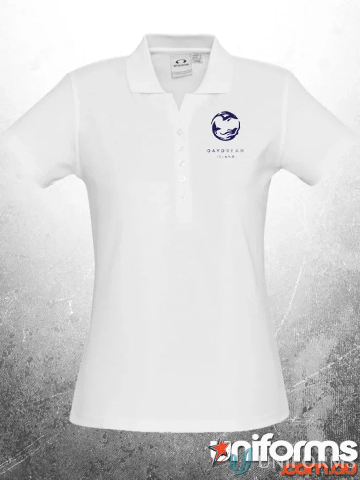 White polo shirt from POOL Ladies work uniforms, perfect for uniforms or workwear